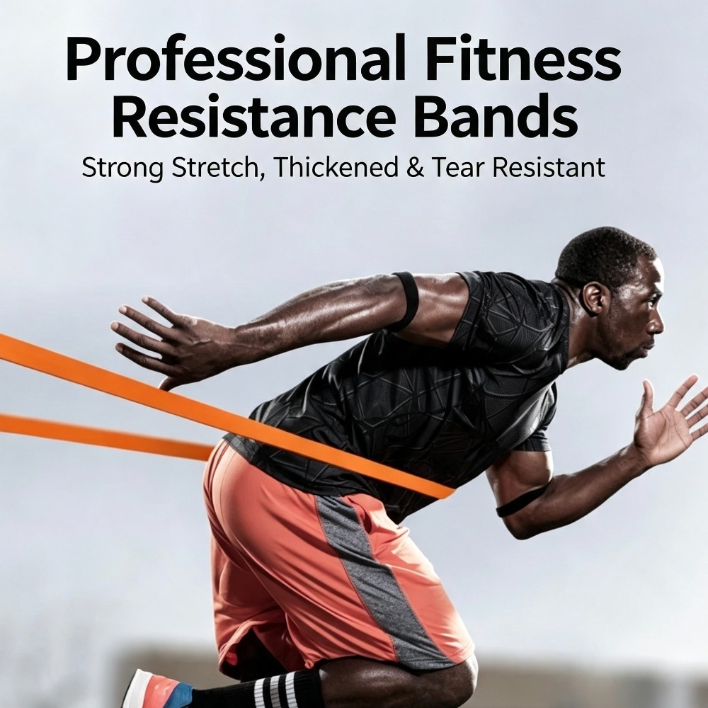 Yoga Fitness Resistance Band - 厚手のレジスタンスループバンド、25-65ポンドの弾性ストレッチバンド、ヨガ、フィットネスワークアウト、プルアップアシスト、全身レジスタンストレーニング用