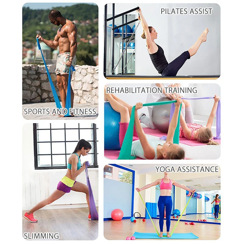 長さ200cmヨガピラティスストレッチ抵抗バンドジムフィット - Yoga Fitness Resistance Band のレビューと価格