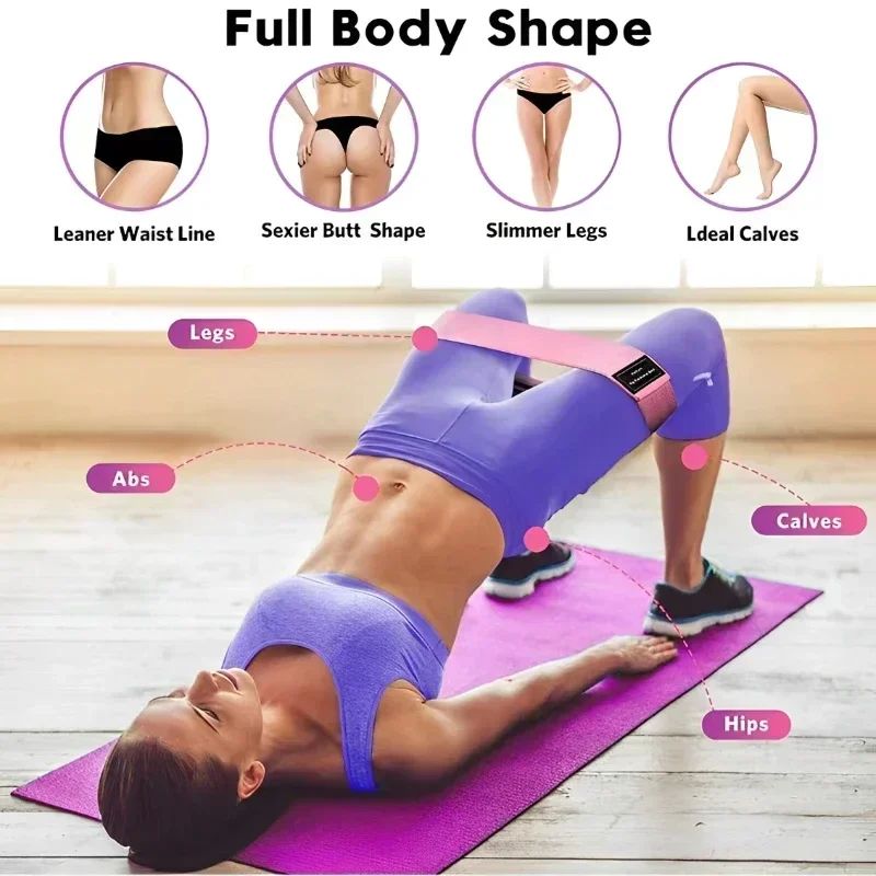 ファブリックレジスタンスヒップバンド、臀筋太もも用弾性ワーク - Yoga Fitness Resistance Band のレビューと価格