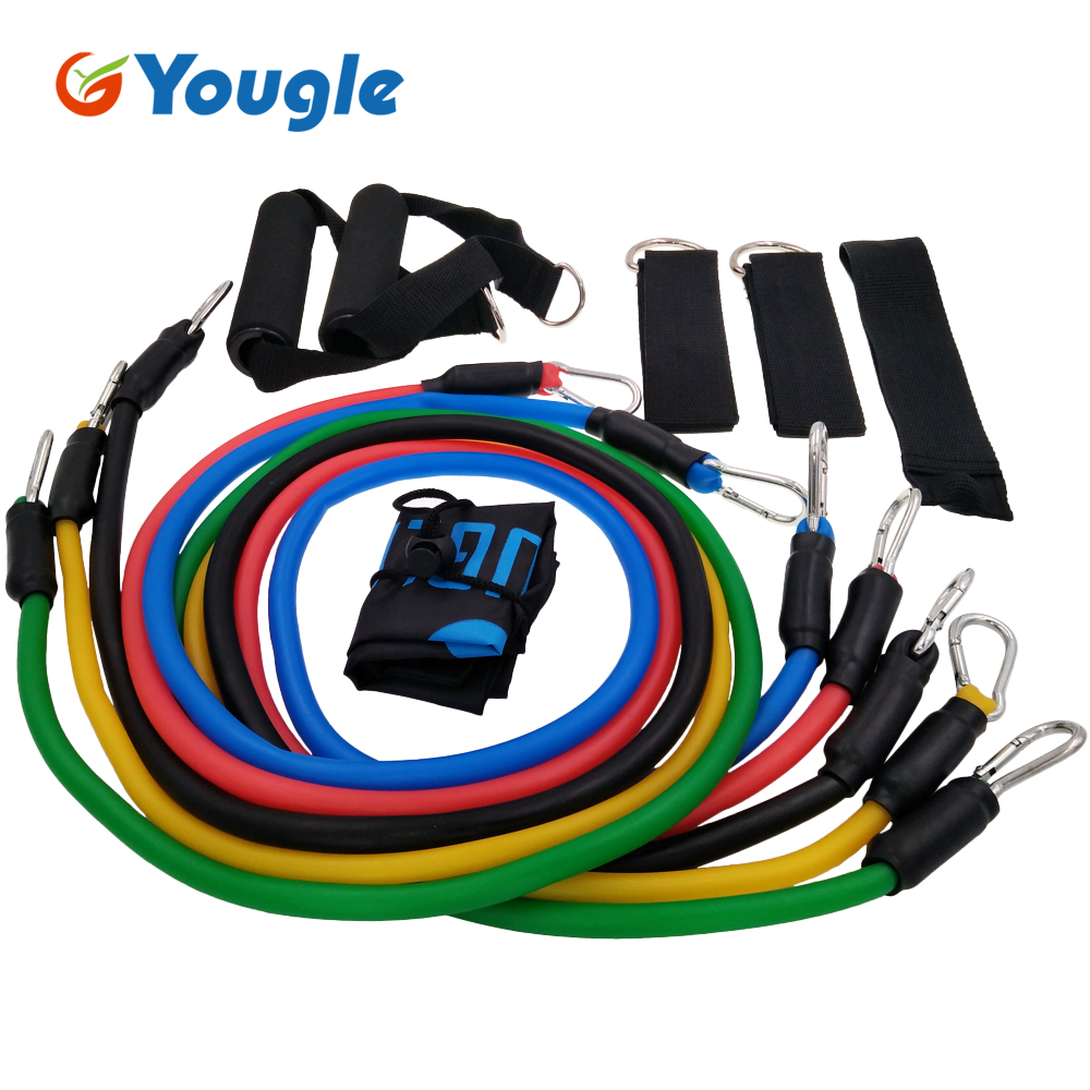 Yougle 11ピース/セットプルロープフィットネスエクサ - Yoga Fitness Resistance Band のレビューと価格