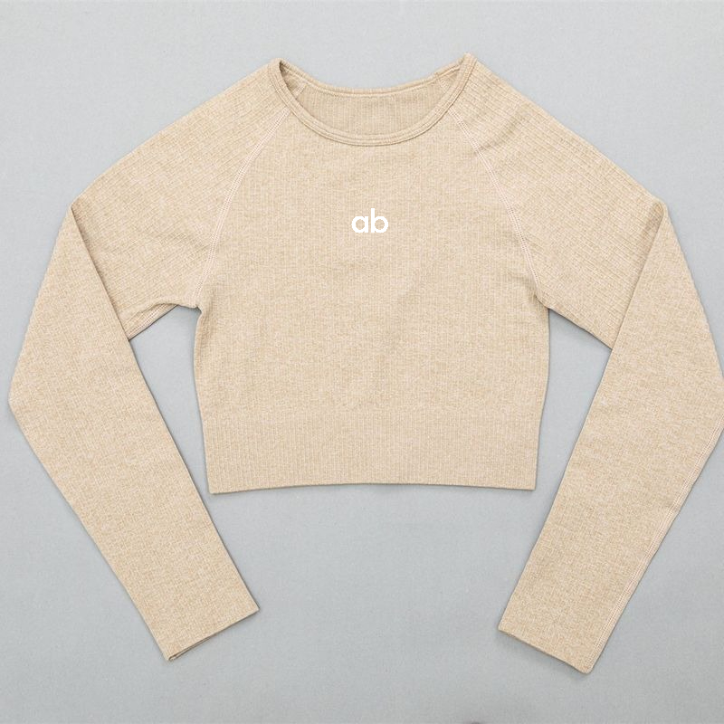 女性用、リブ編み、シームレス、長袖、クロップド丈、ヨガシャツ - Yoga Of Fitness のレビューと価格